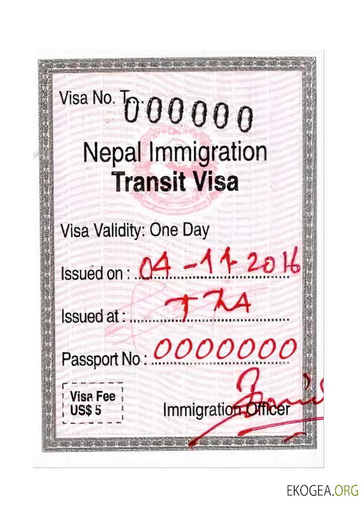 Visa d'immigration au NÉPAL